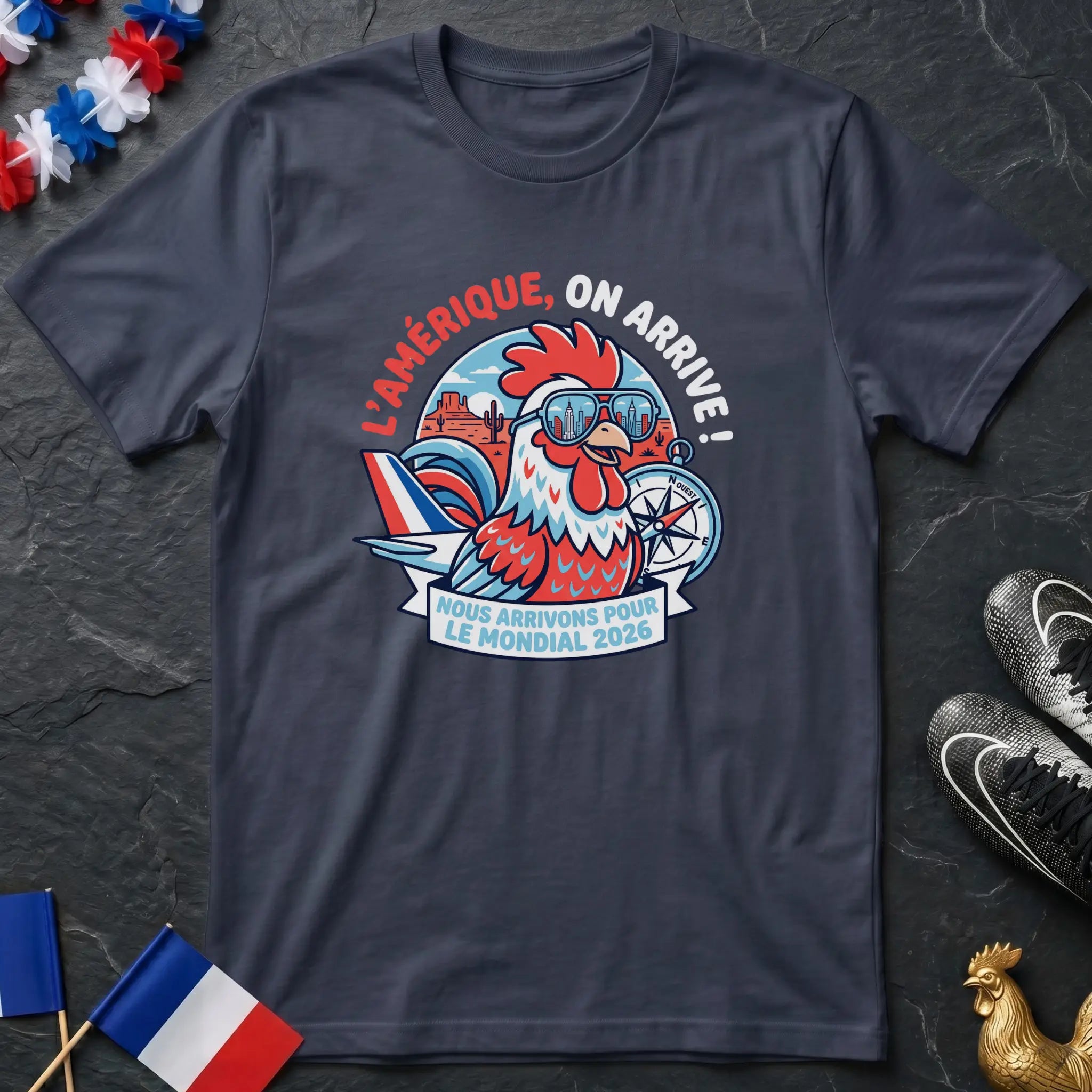 Mascotte Cartoon Coq T-Shirt Coupe du Monde