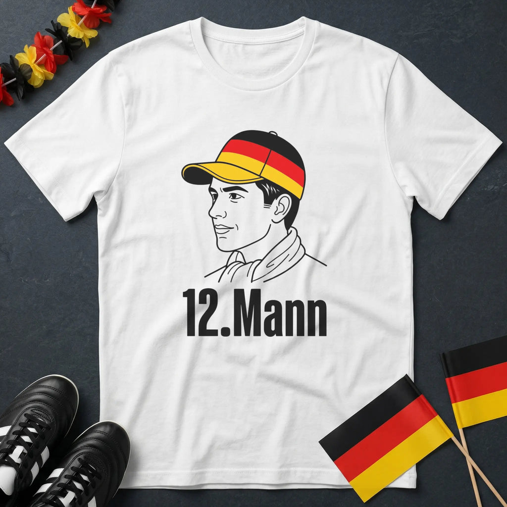 12. Mann Deutschland Fan mit Kappe WM T-Shirt