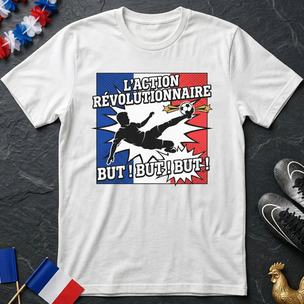 L'Action Révolutionnaire But But But Joueur Bicycle Kick Pop Art T-Shirt Coupe du Monde