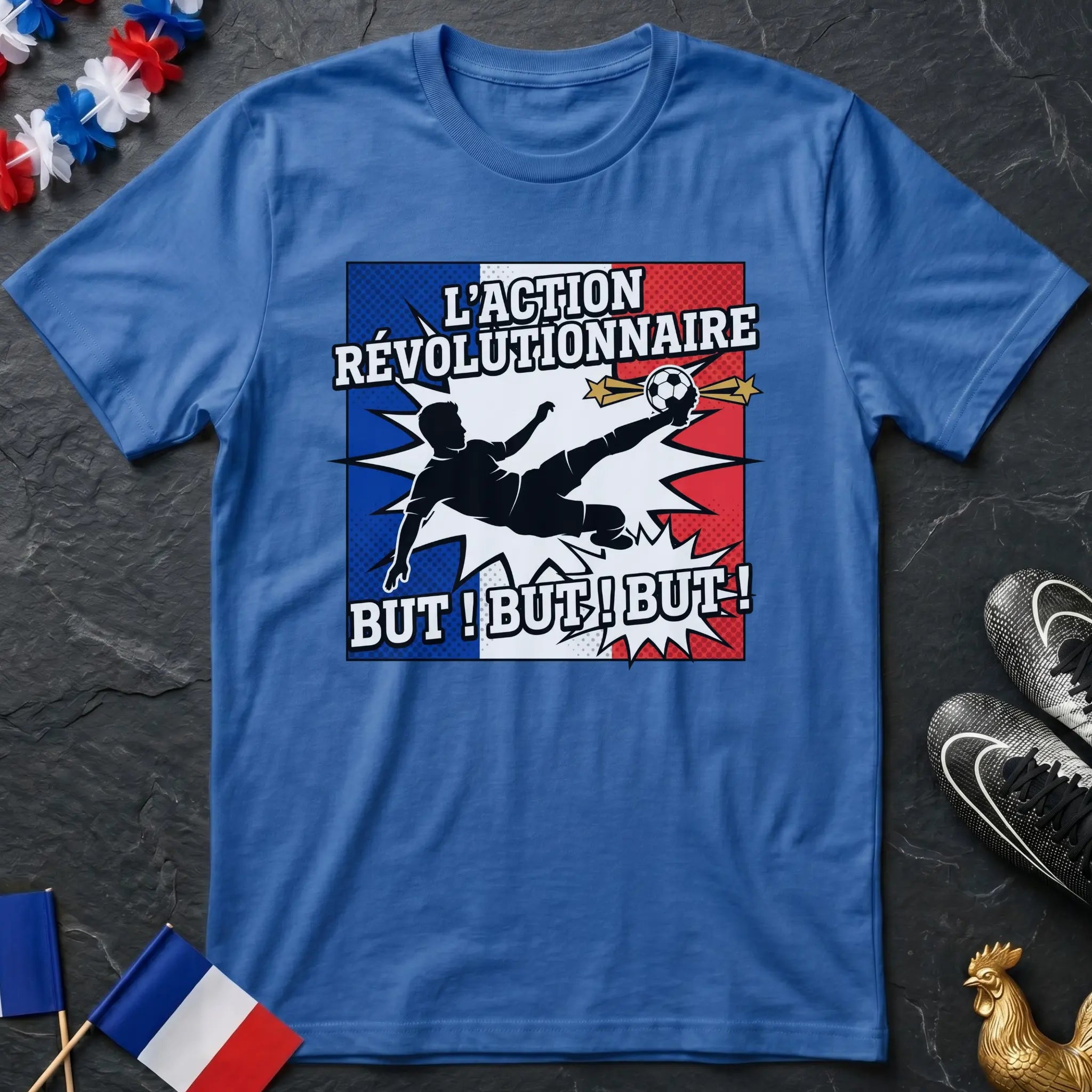L'Action Révolutionnaire But But But Joueur Bicycle Kick Pop Art T-Shirt Coupe du Monde