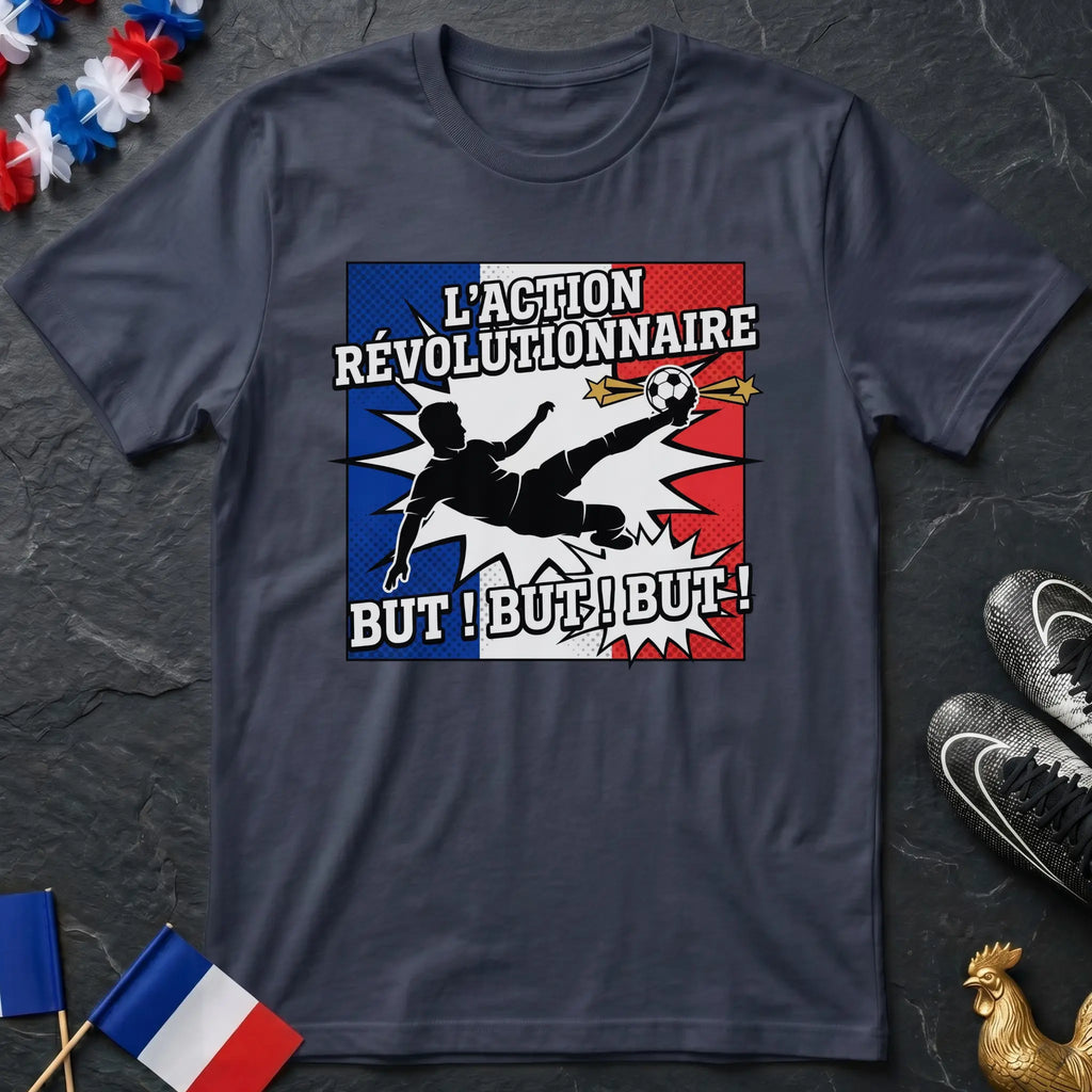 L'Action Révolutionnaire But But But Joueur Bicycle Kick Pop Art T-Shirt Coupe du Monde