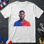 Portrait Ousmane Dembélé Football Low Poly Polygone T-Shirt Coupe du Monde