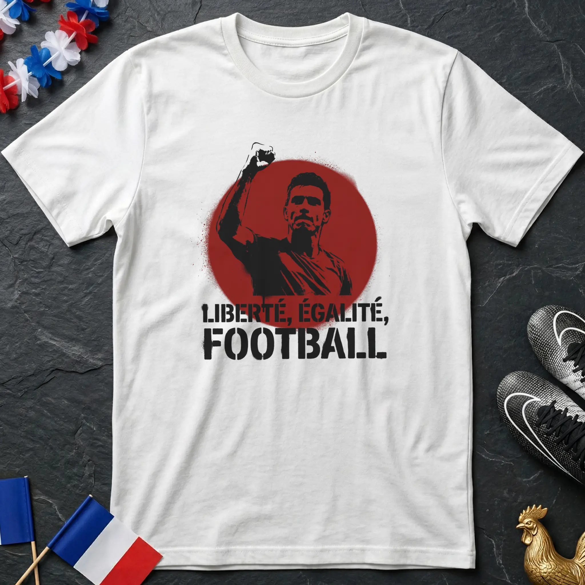 Liberté Égalité Football France Style Poing Levé Graffiti T-Shirt Coupe du Monde