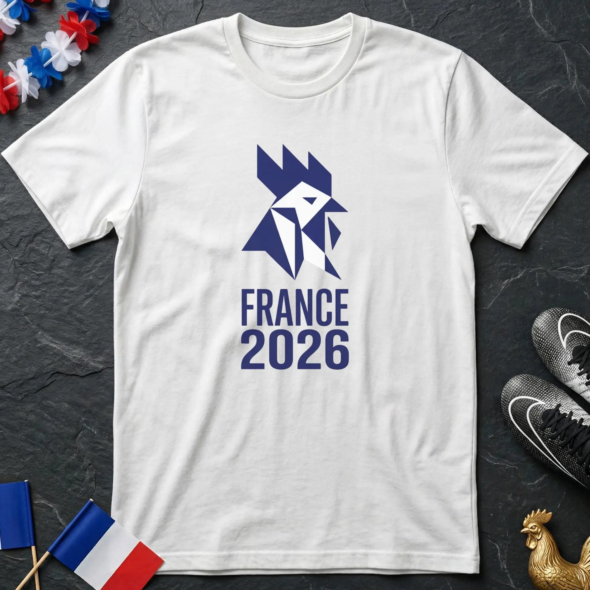 France 2026 Design Line-Art Géométrique Coq T-Shirt Coupe du Monde