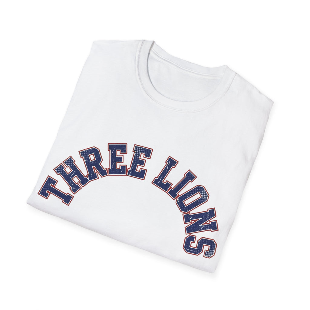 Three Lions Retro Arched Varsity England Football WC T-Shirt